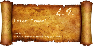 Later Izmael névjegykártya